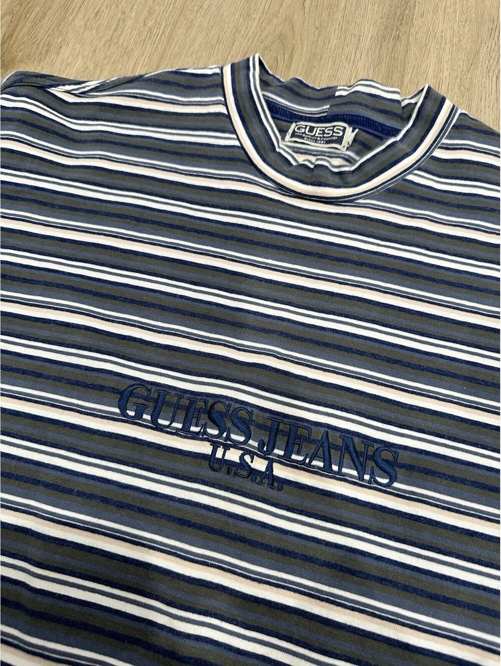 Vintage 90s Guess Jeans USA Striped Shirt Men’s XL Multicolor - Picture 4 of 9